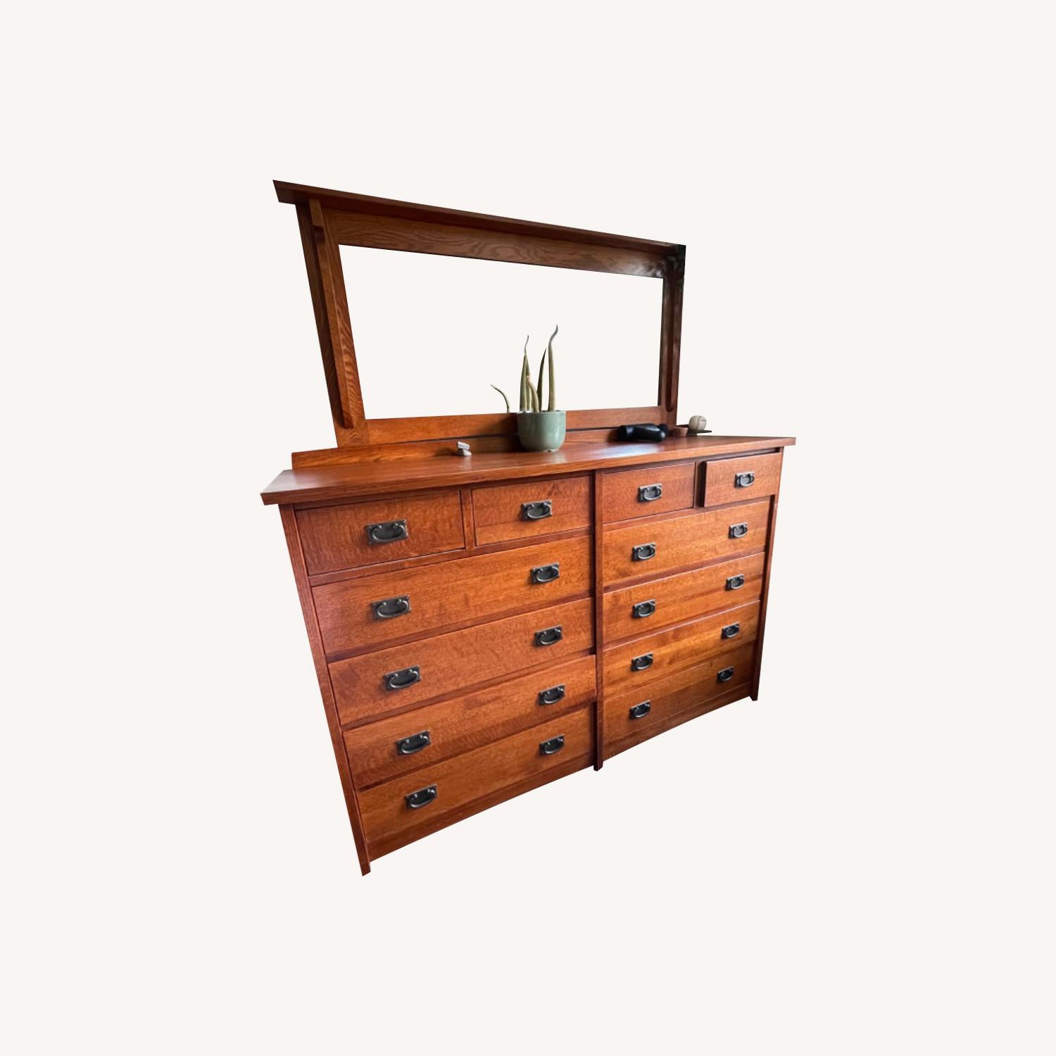 Dresser with Attached Mirror - image-0