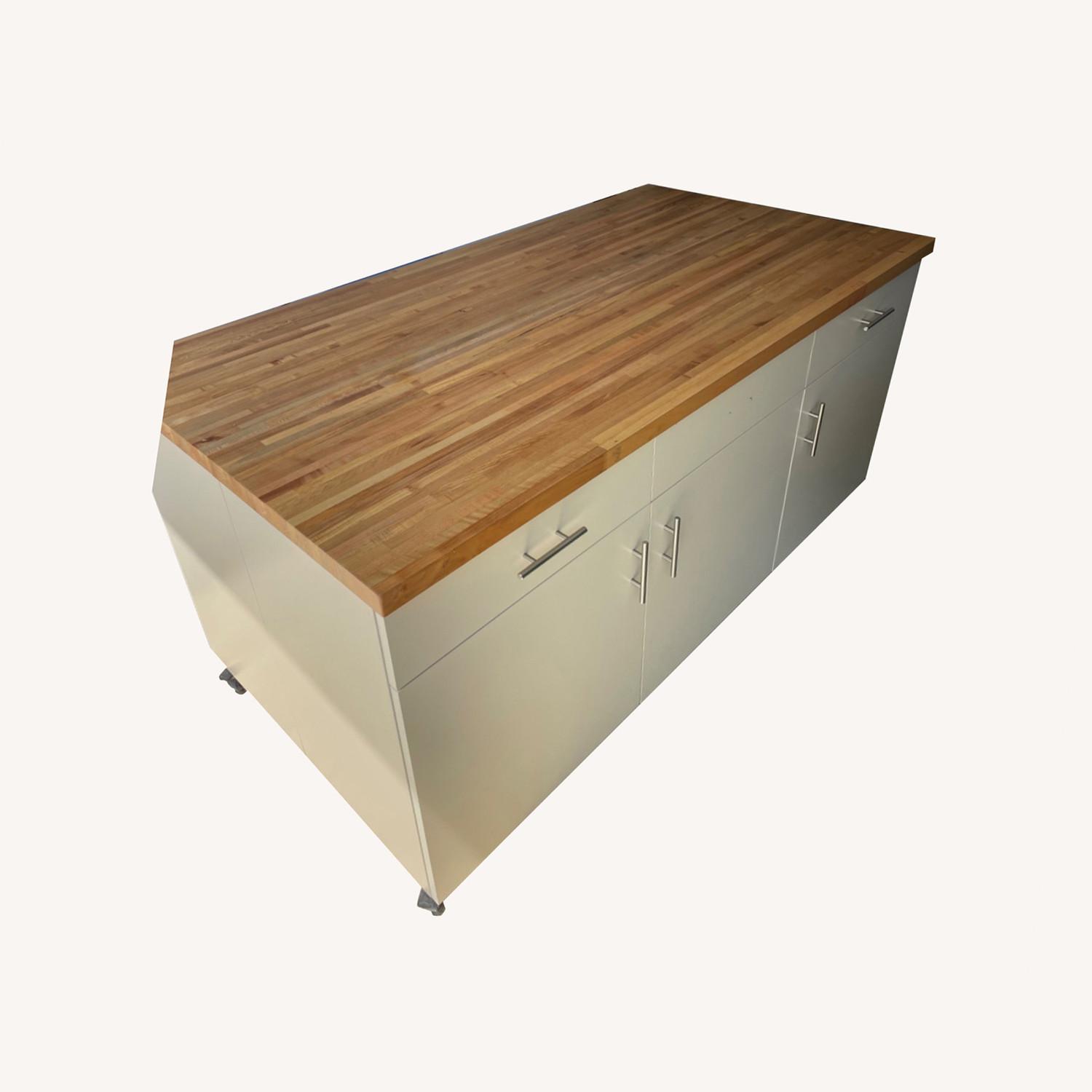 Taylor Made Custom Work Table on Casters - AptDeco