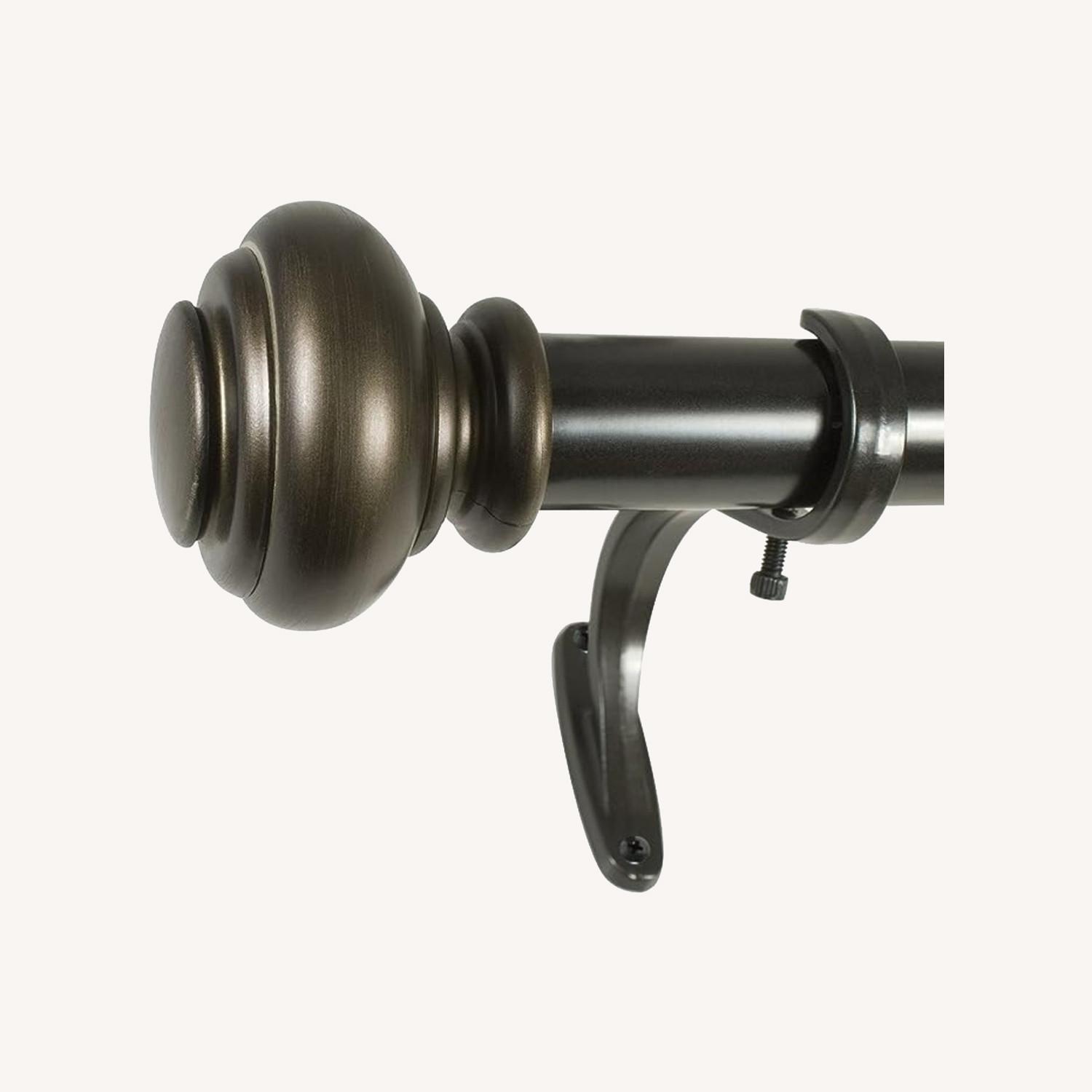 1Inch Drapery Rod Set, 72 to 144Inch, Brown AptDeco