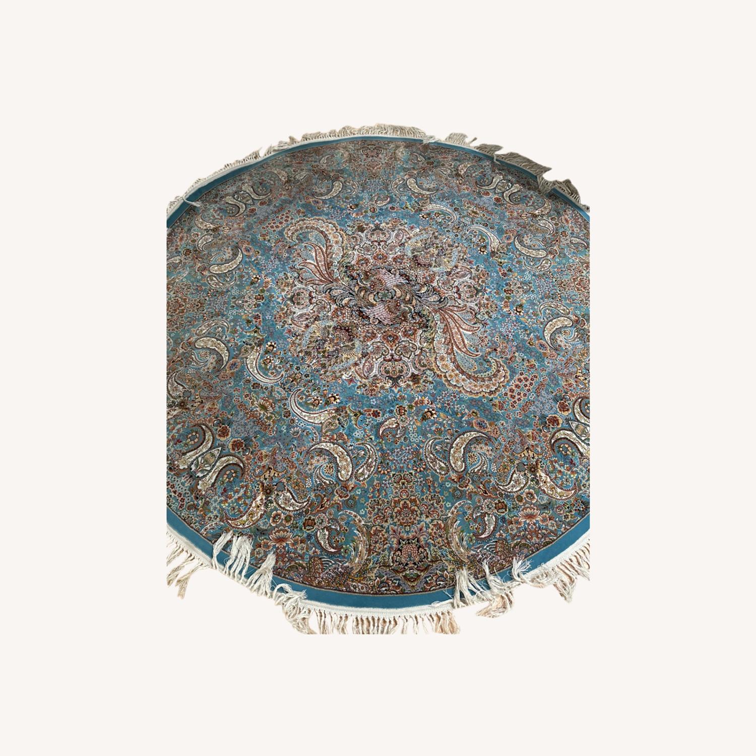 Round Blue Rug - image-0