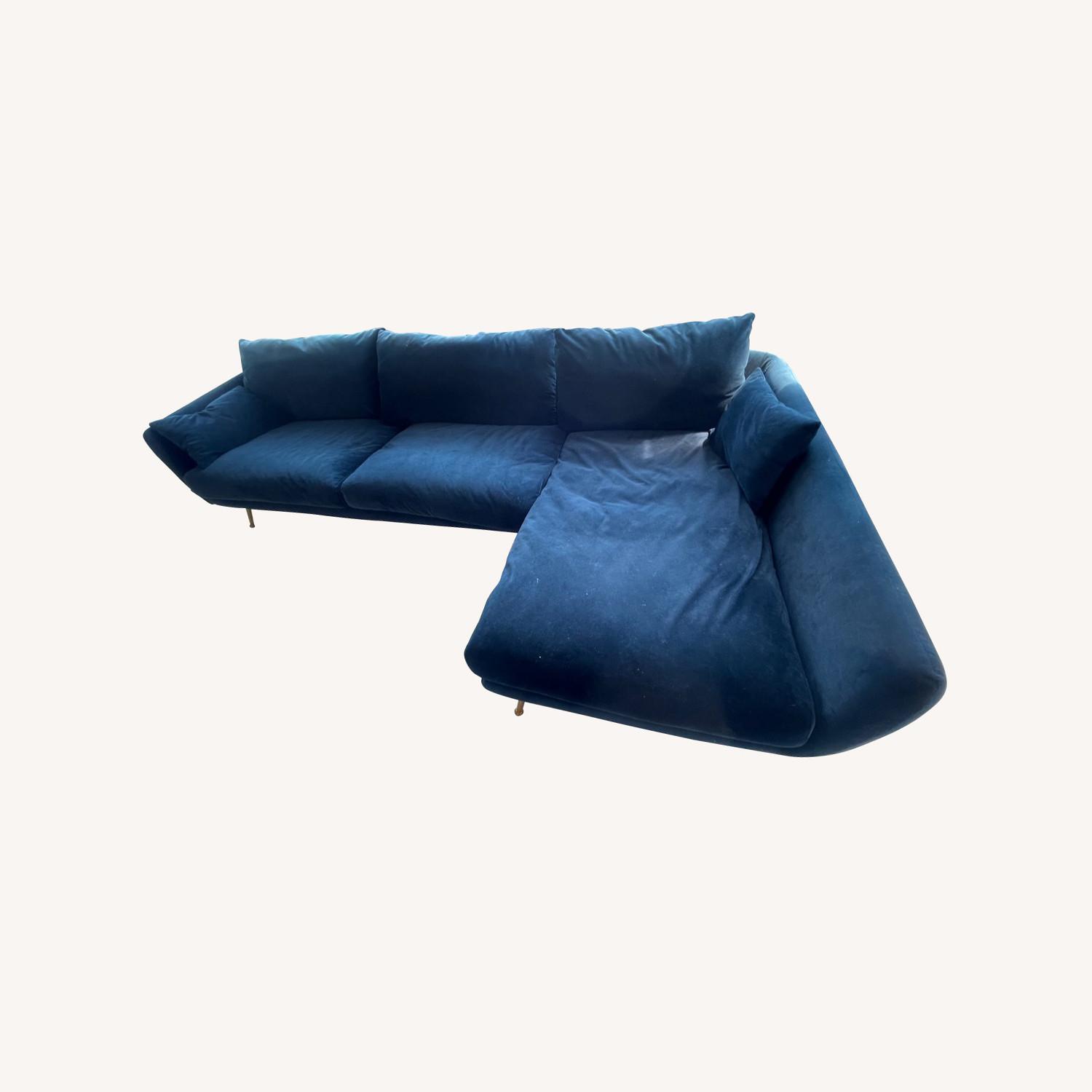Midnight Blue Sectional Chaise (Right) - image-0