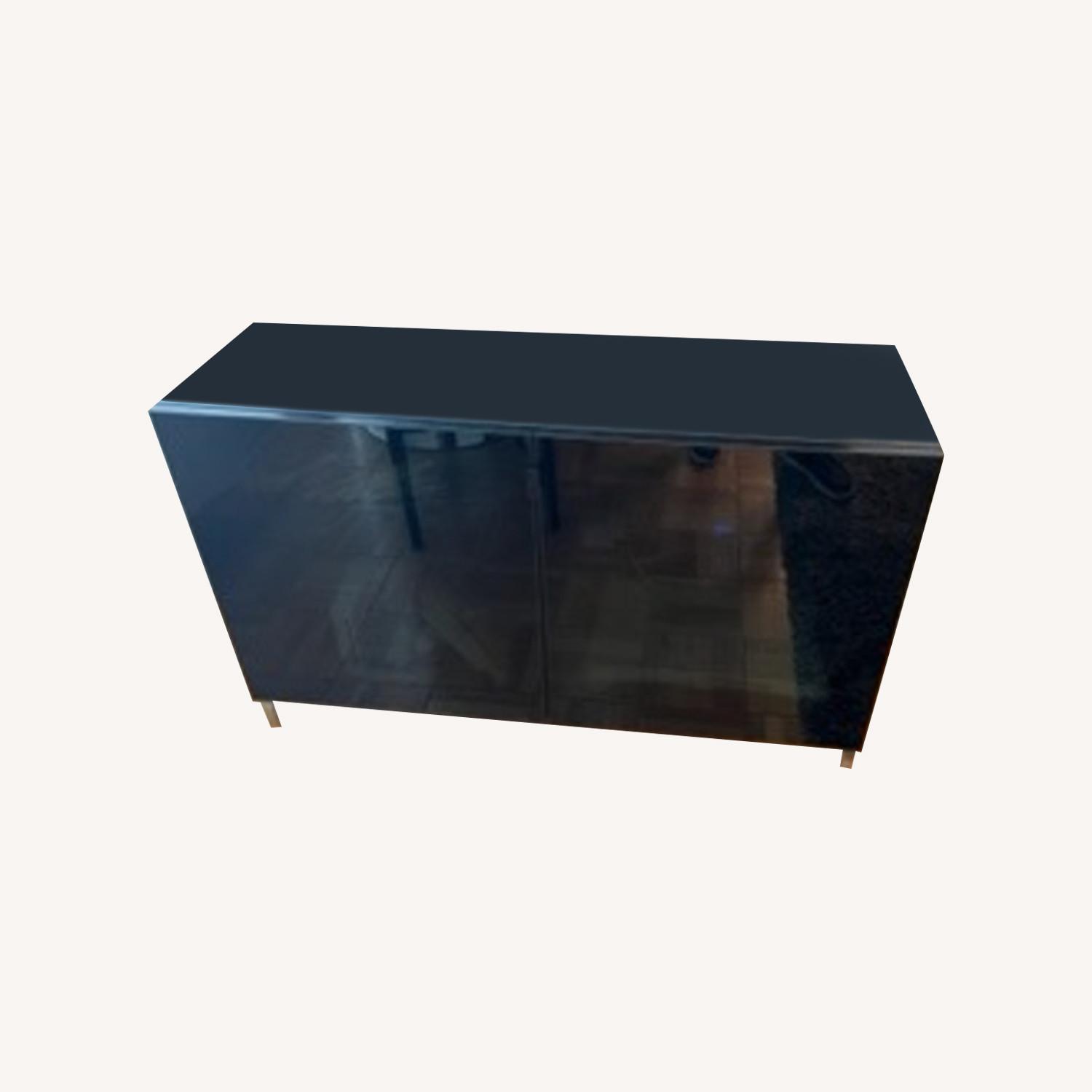 TV Unit Glass Black AptDeco