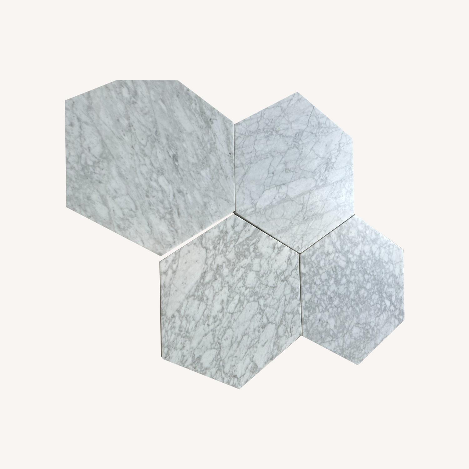 West Elm Hex Marble Side Table - image-11