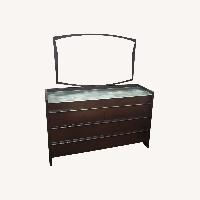California 6 Drawer Glass Top Mirrored Dresser
