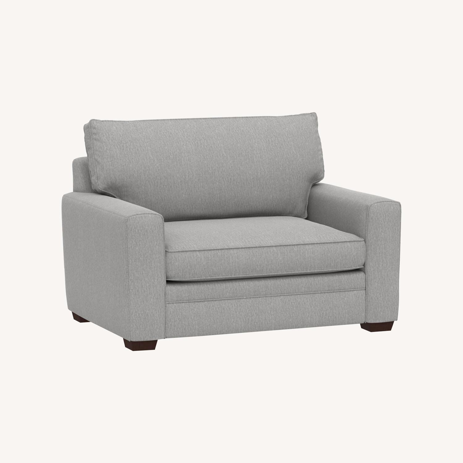 Pottery Barn Pearce Square Arm ChairAndAHalf AptDeco