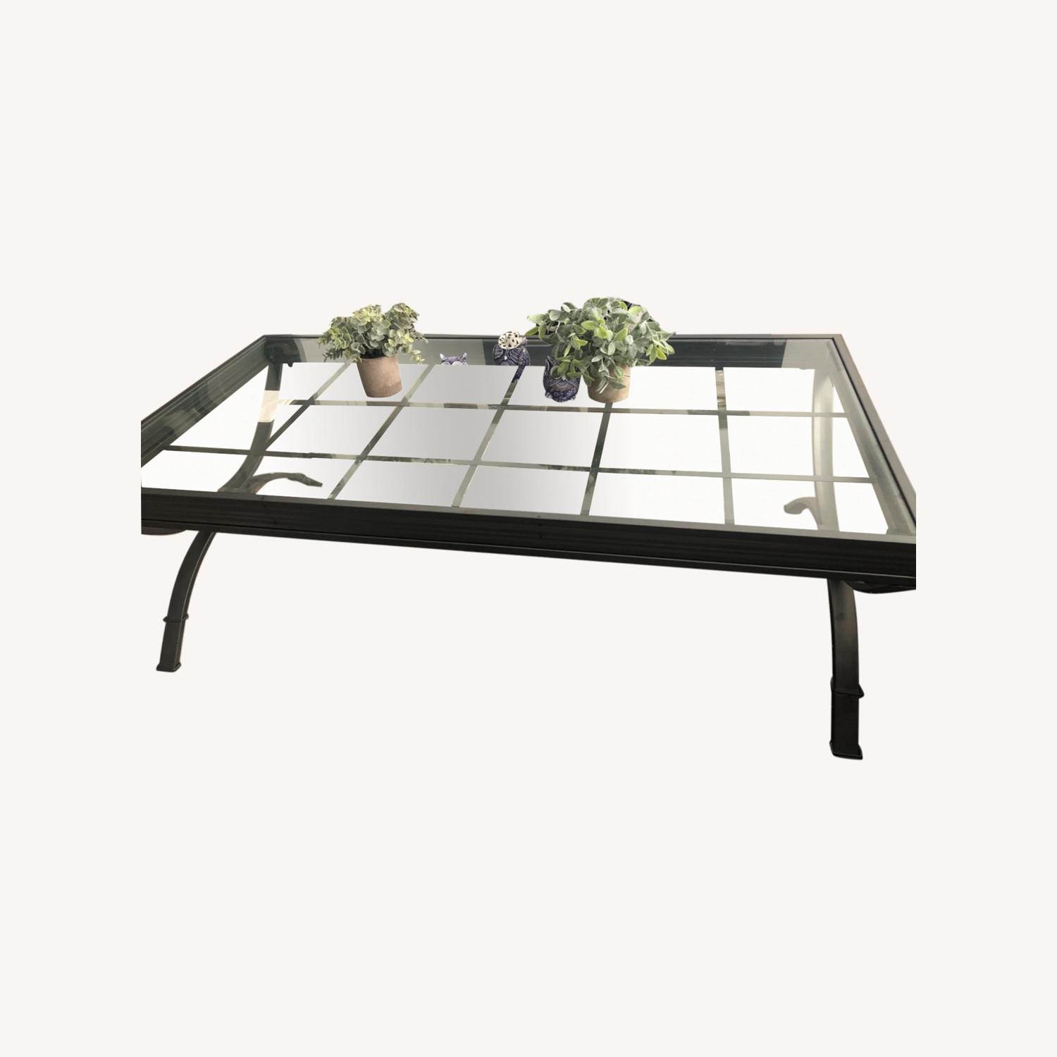 Metal Glass Table Grey - image-0