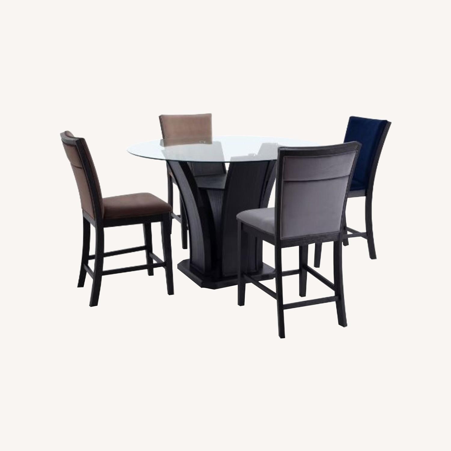 Round Glass Top Table & Chairs - image-0