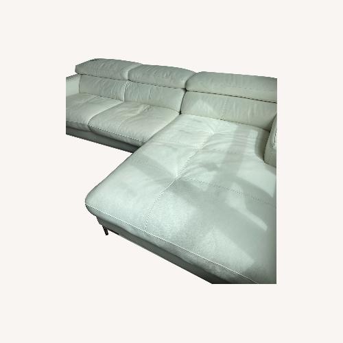 Used Italian White Leather Couch for sale on AptDeco