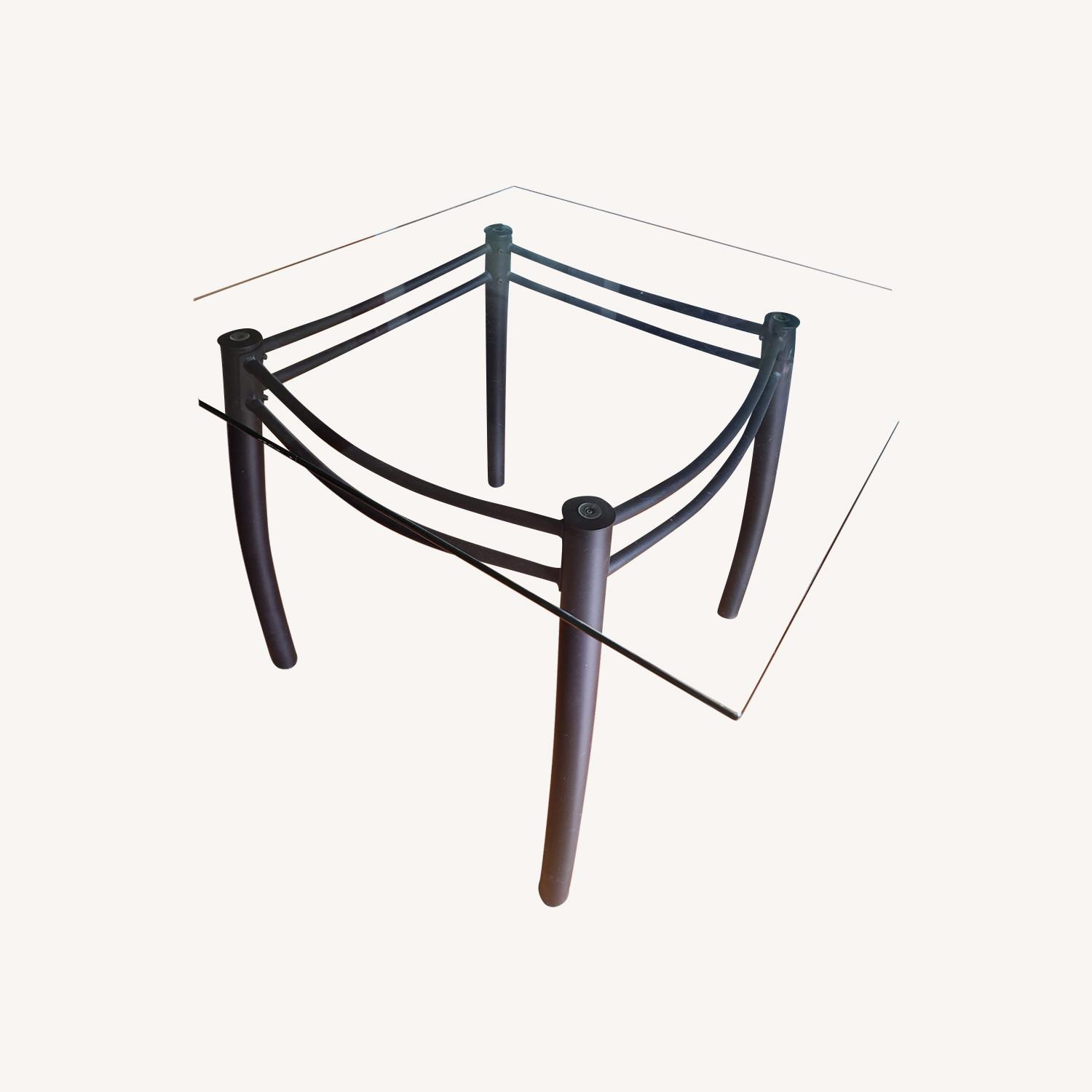 Glass and Metal Kitchen Table - image-0