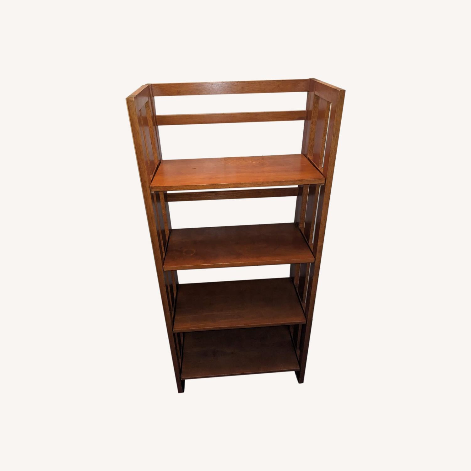 Wood Bookcase with Folding Shelves - image-0