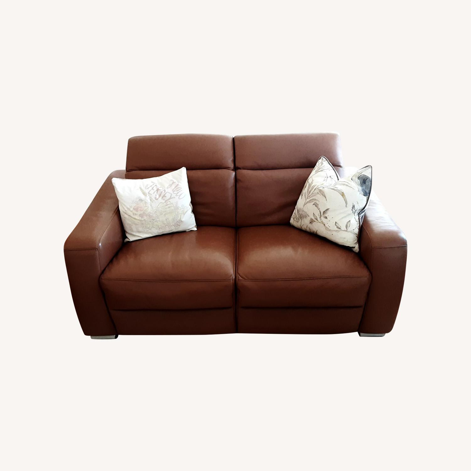 Comfortable Leather Loveseat AptDeco