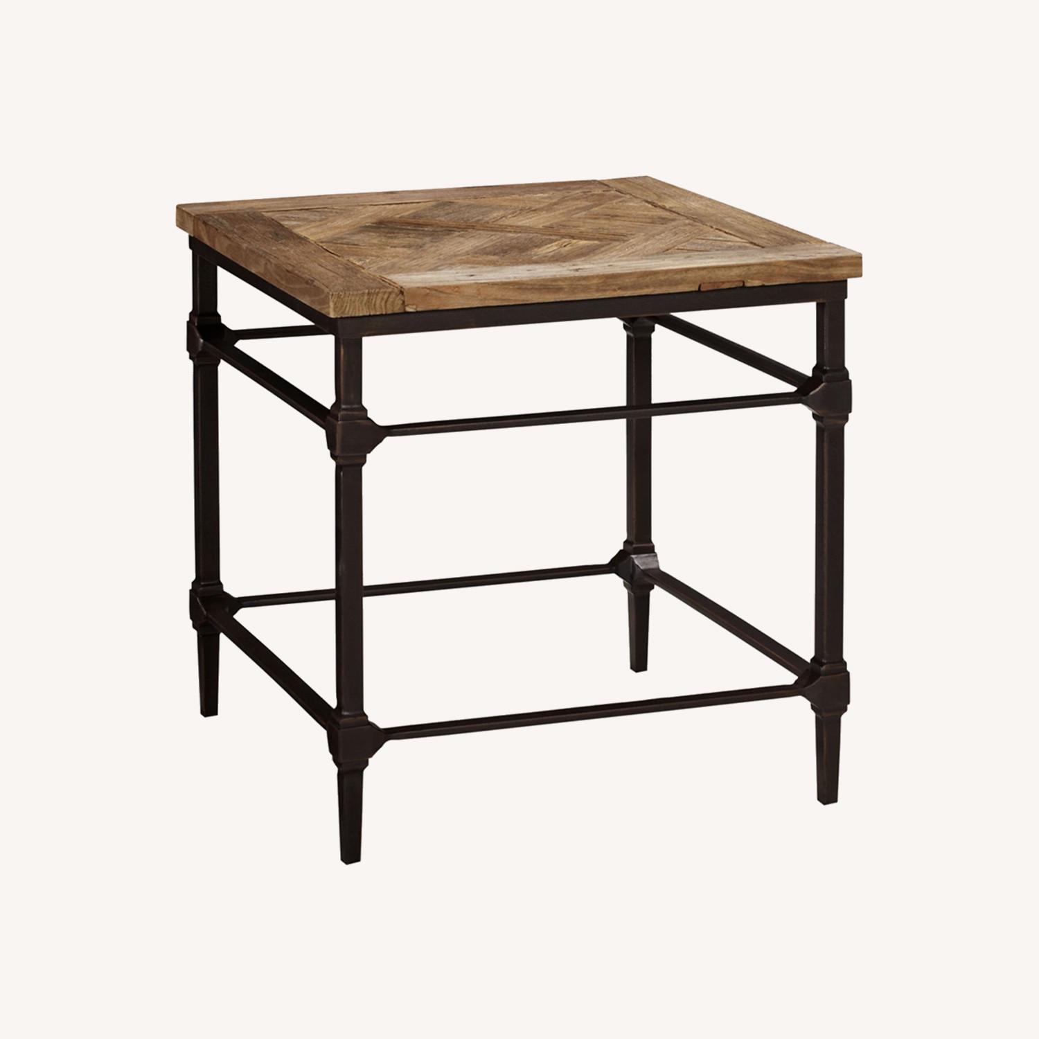 Pottery Barn Parquet Square Reclaimed End Table AptDeco