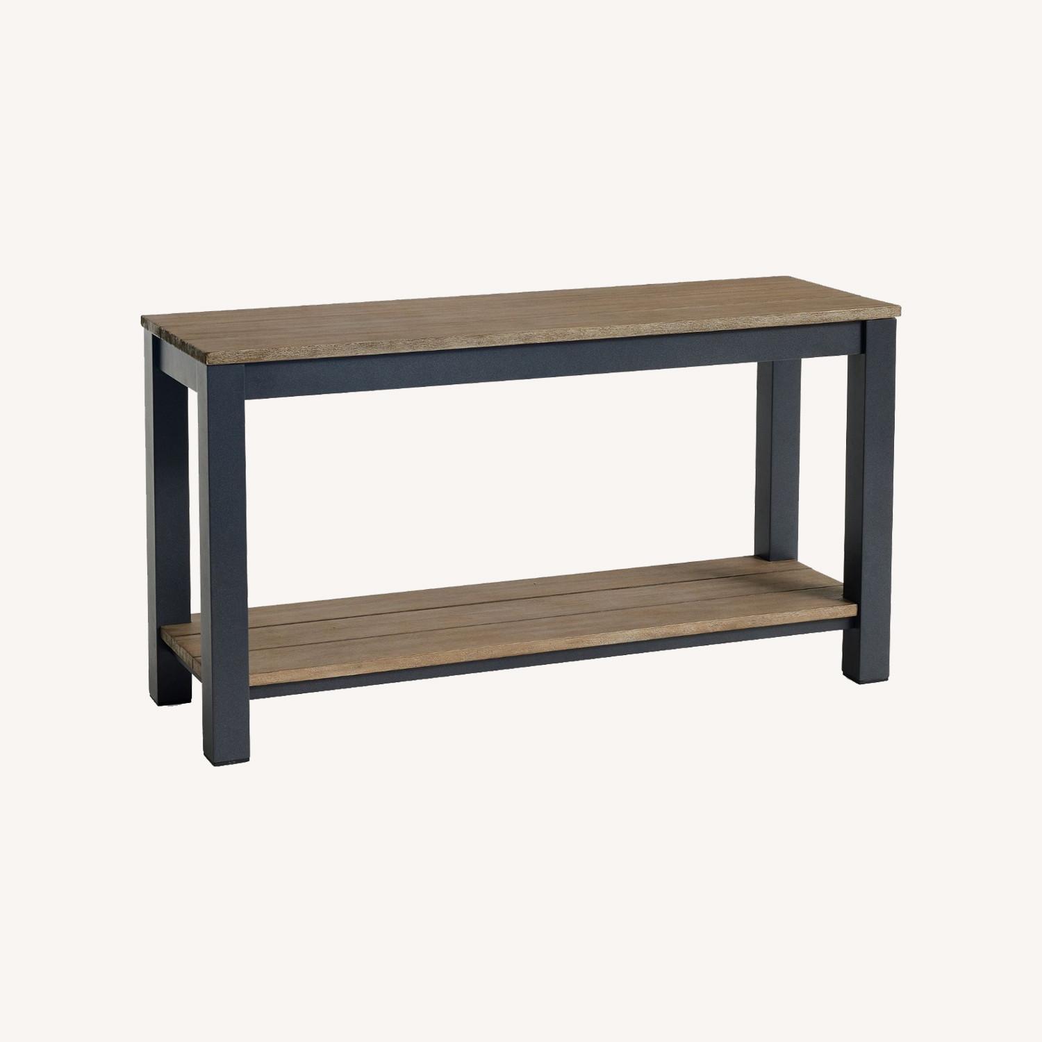 Pottery Barn Indio FSC Mahogany & Metal Outdoor Console AptDeco