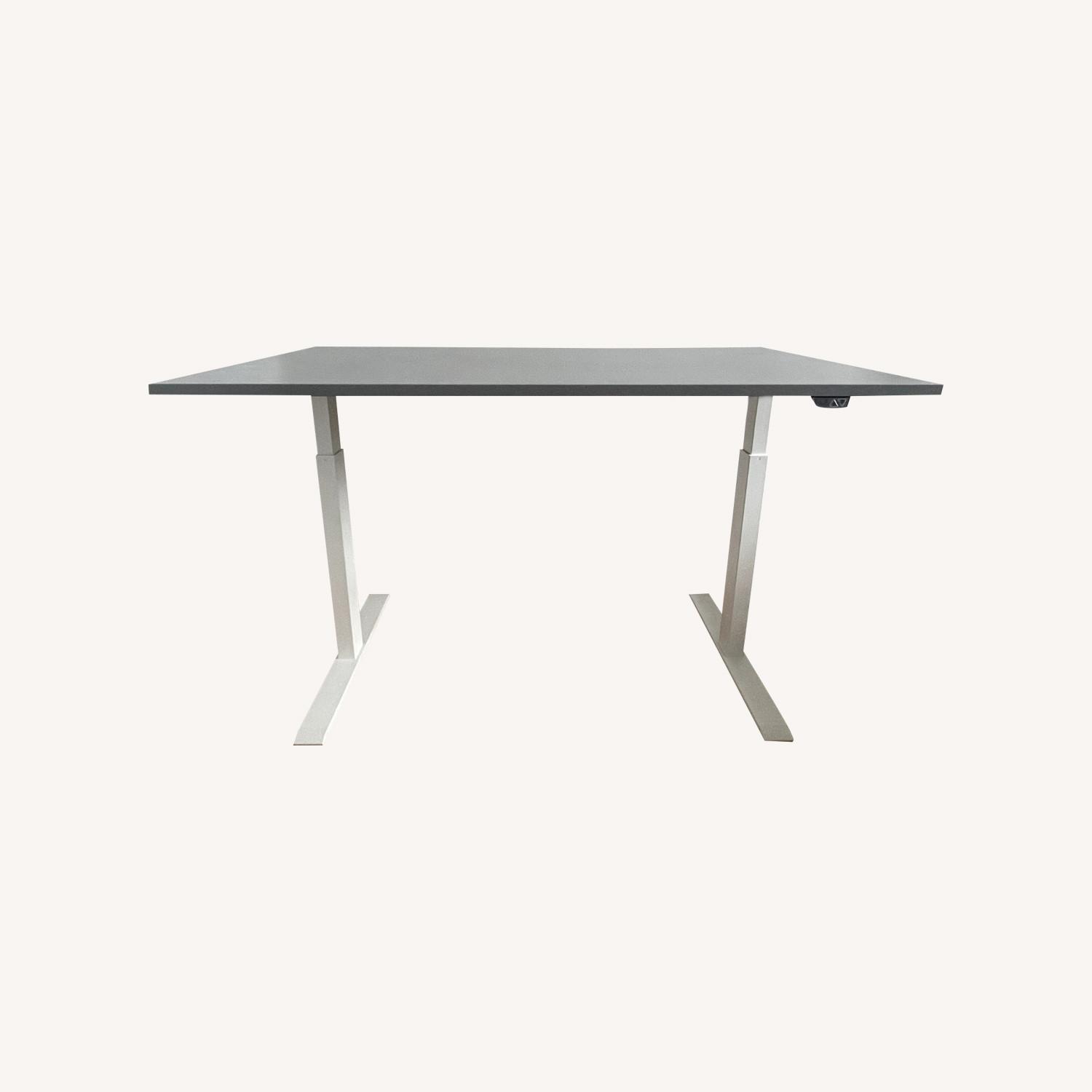IKEA Gray/White Rudolf Sit/Standing Desk - image-0