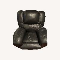 Macy's Black Leather Comfy Recliner