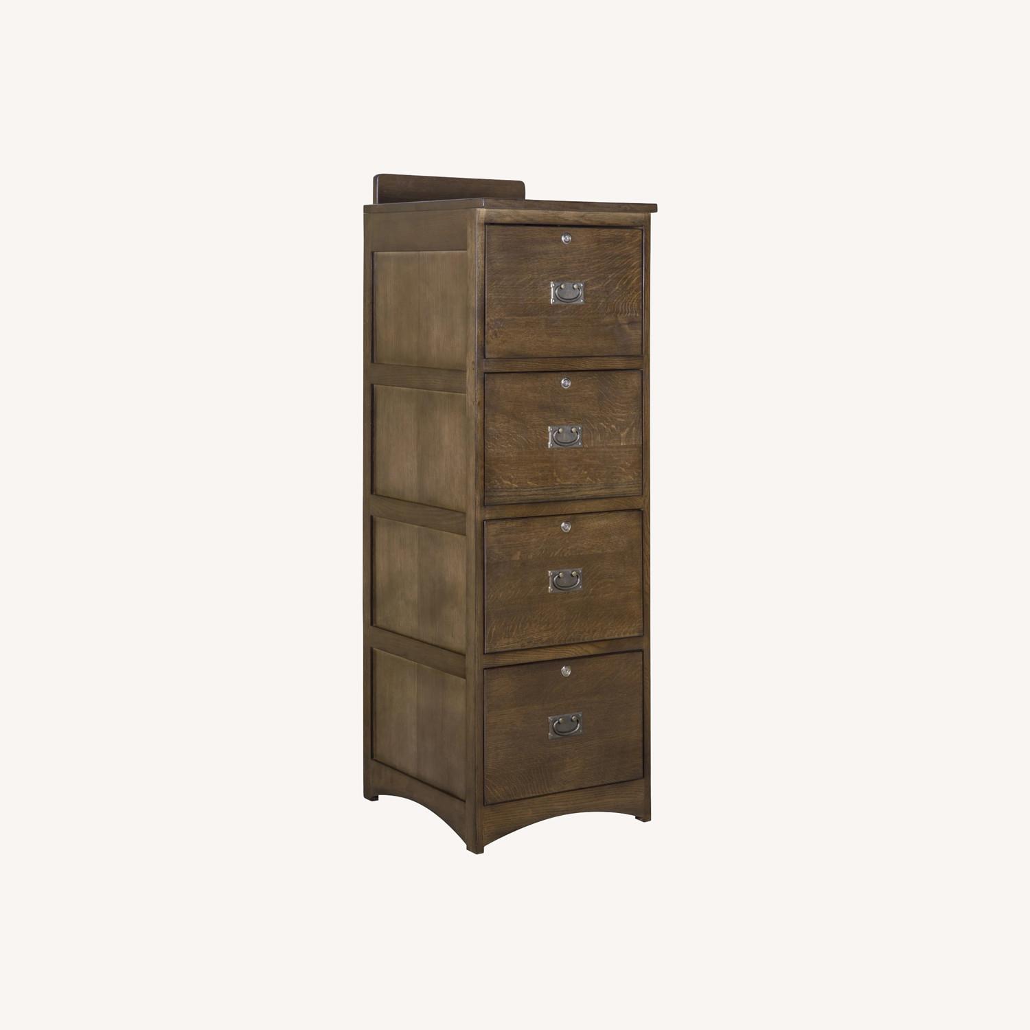 Mission Solid Oak 4 Drawer File Walnut AptDeco