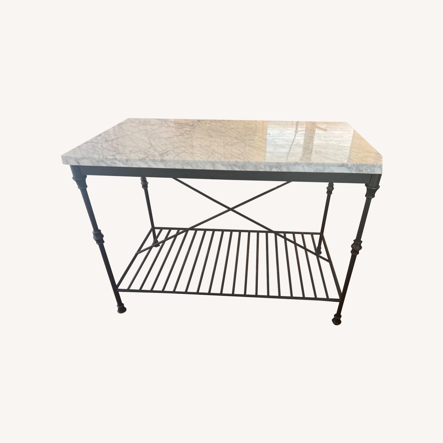 Crate & Barrel French Marble Top Island/table AptDeco