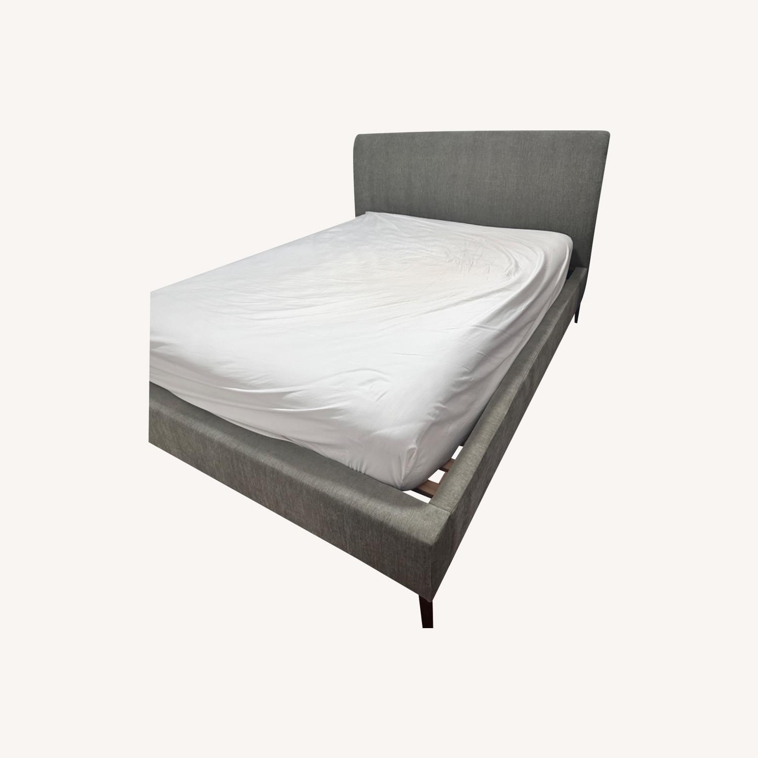 West Elm Andes Upholstered Queen Bed Mineral Gray - image-0