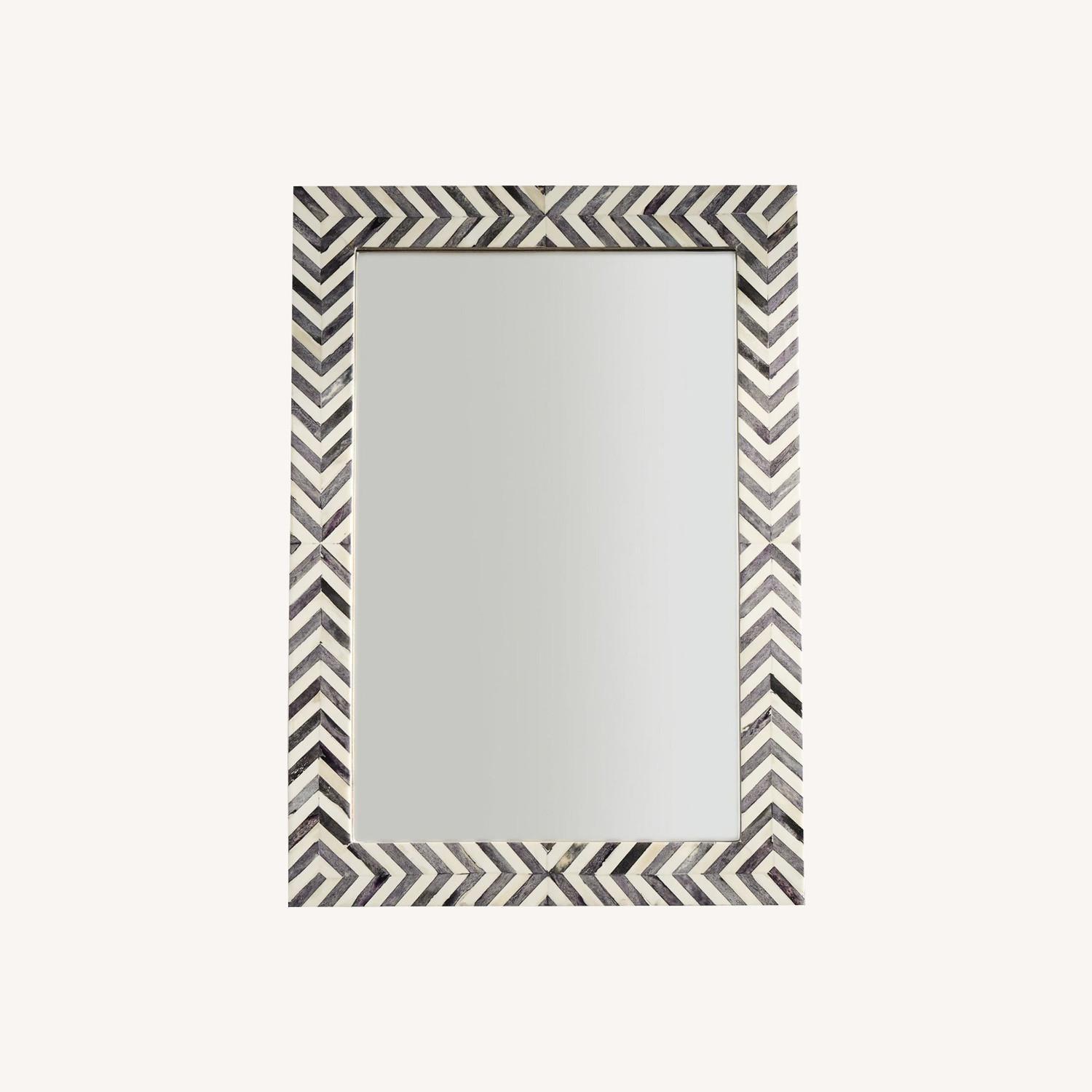West Elm Parsons Gray Herringbone Wall Mirror - image-0