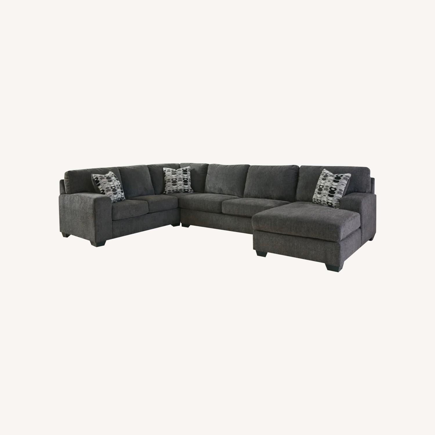3 pc Armless Loveseat Sectional with Corner Chai - image-0