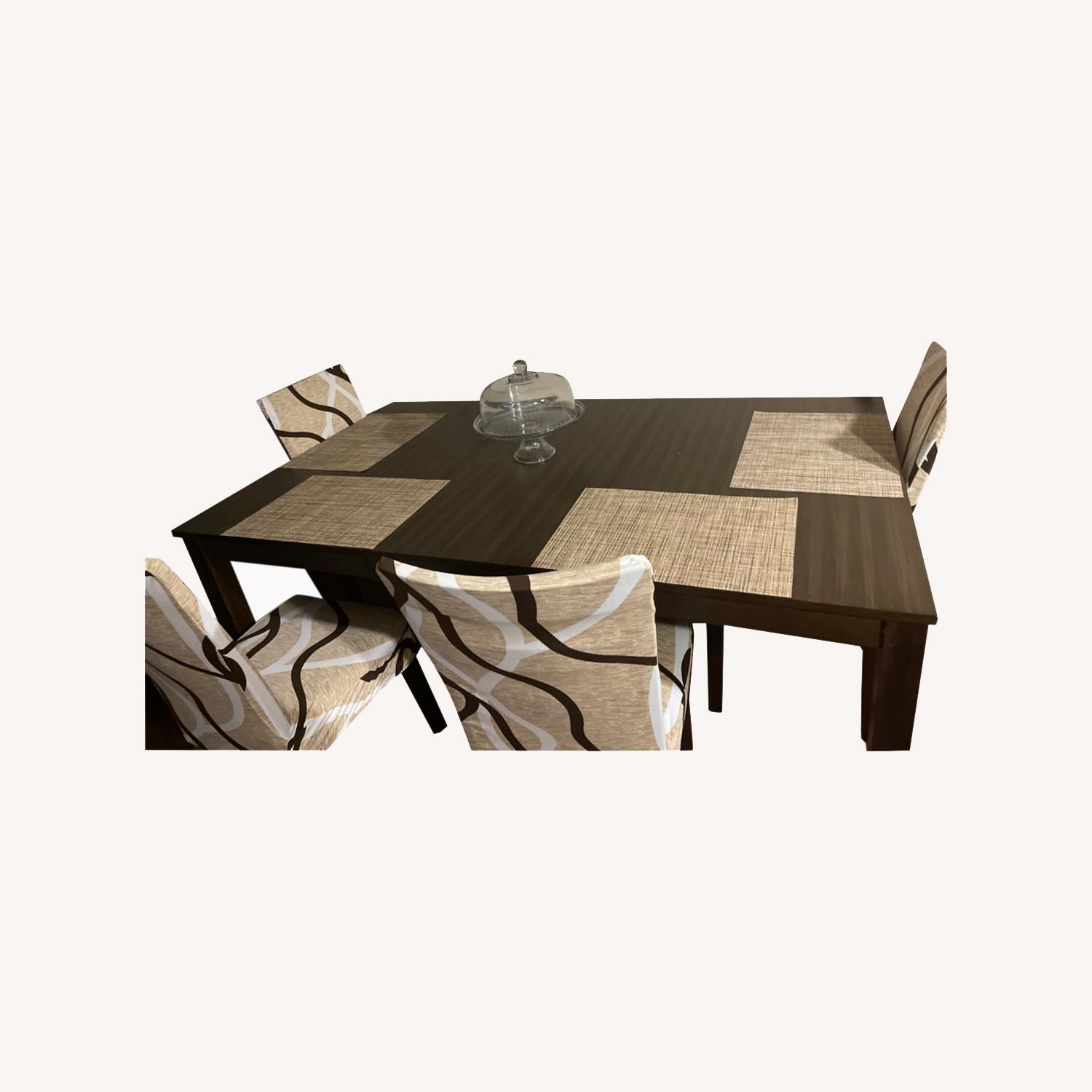 Ashley Solid Wood Dining Table with 4 Chairs AptDeco