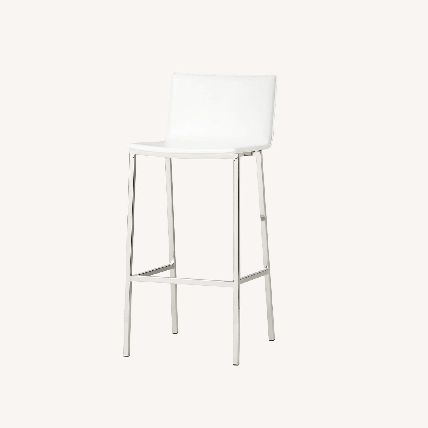CB2 Phoenix Bar Height White Stools Set of 2 - image-0