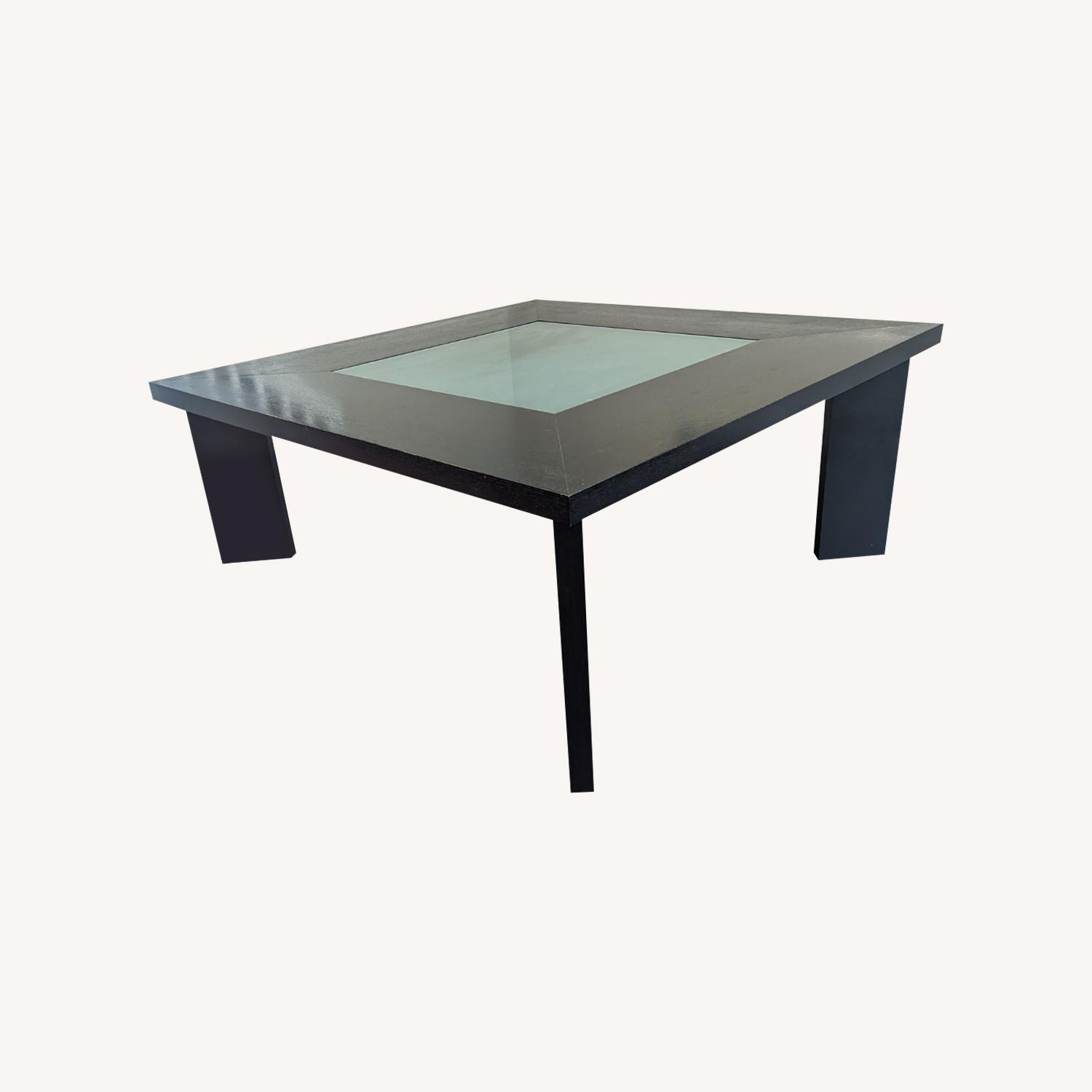Wenge Square Dining Table Wwith Glass Insert - image-0