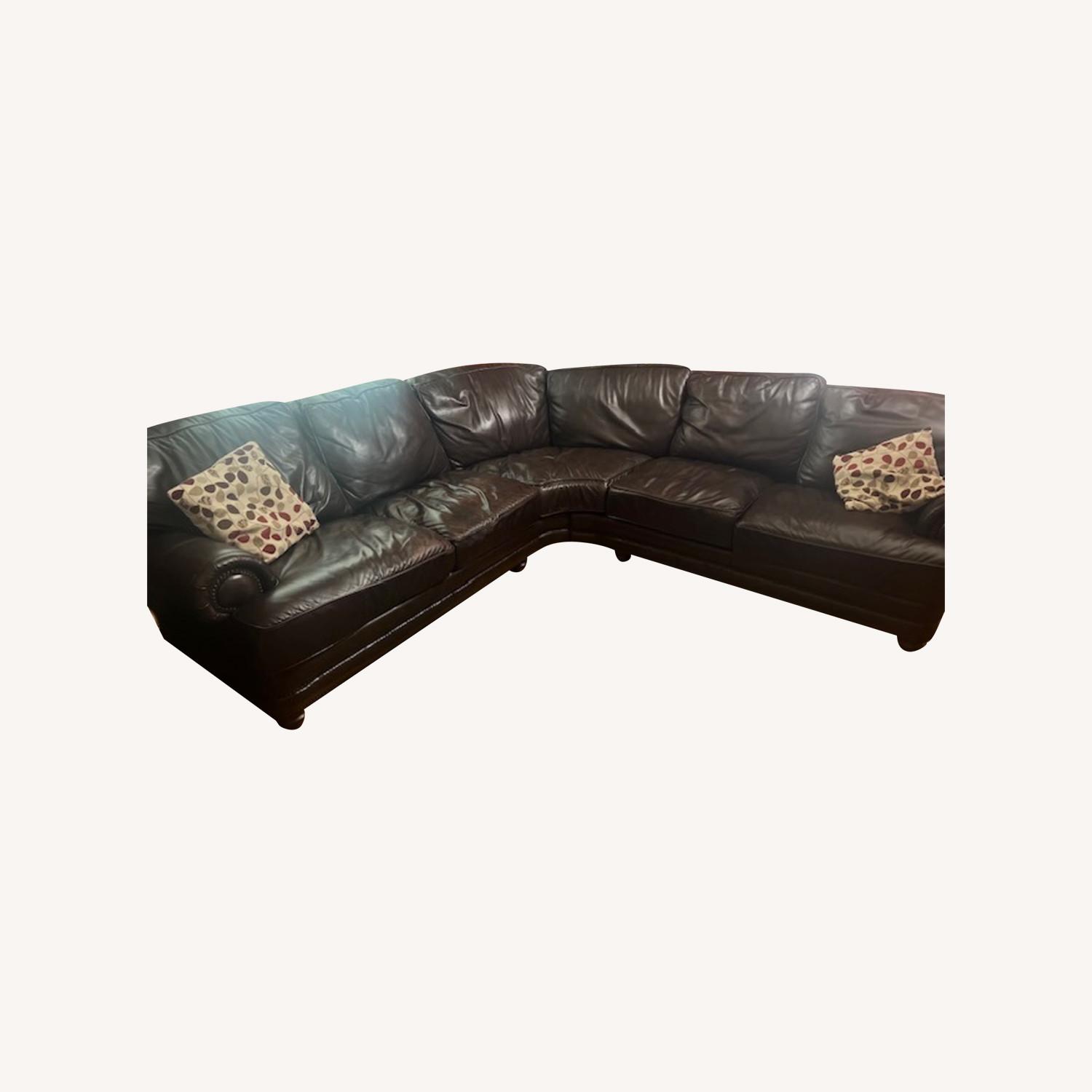 Raymour & Flanigan Leather Sectional - image-0