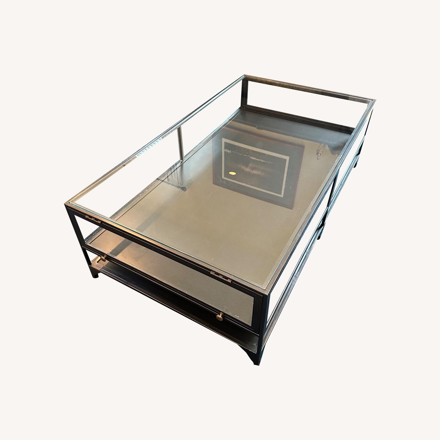 Crate & Barrel Ventana Display Coffee Table w Shelf - image-0