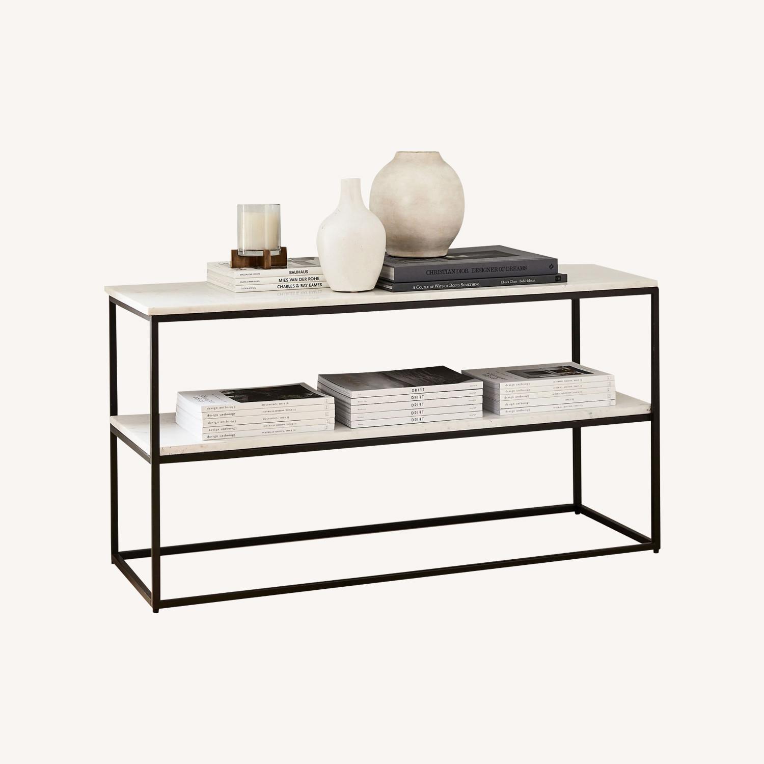 Pottery Barn Delaney Marble Media Console AptDeco