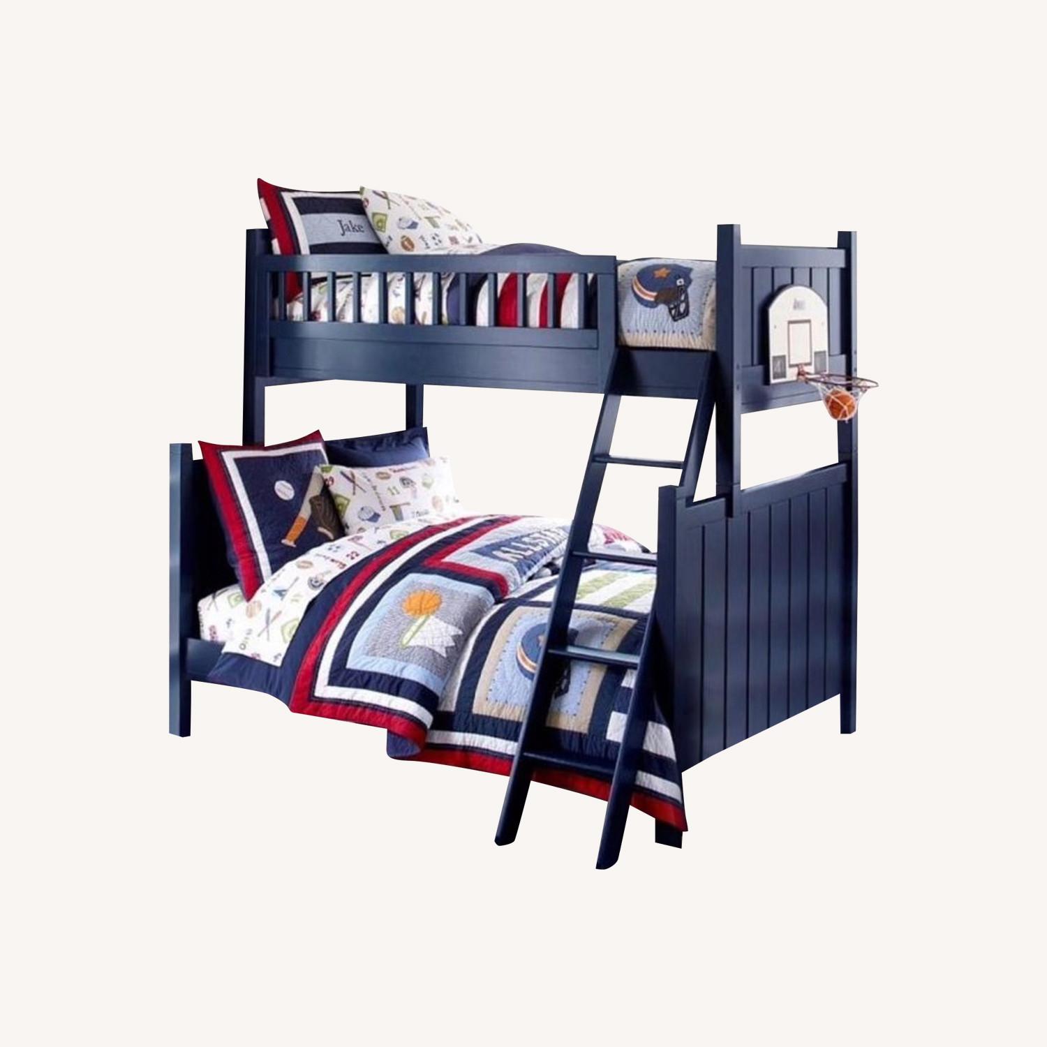 Pottery Barn Twin Over Full Bunk Bed Navy AptDeco