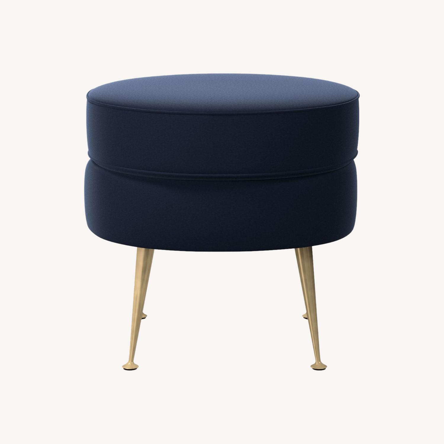 West Elm Pietro Mid-Century Round Ottoman - image-0