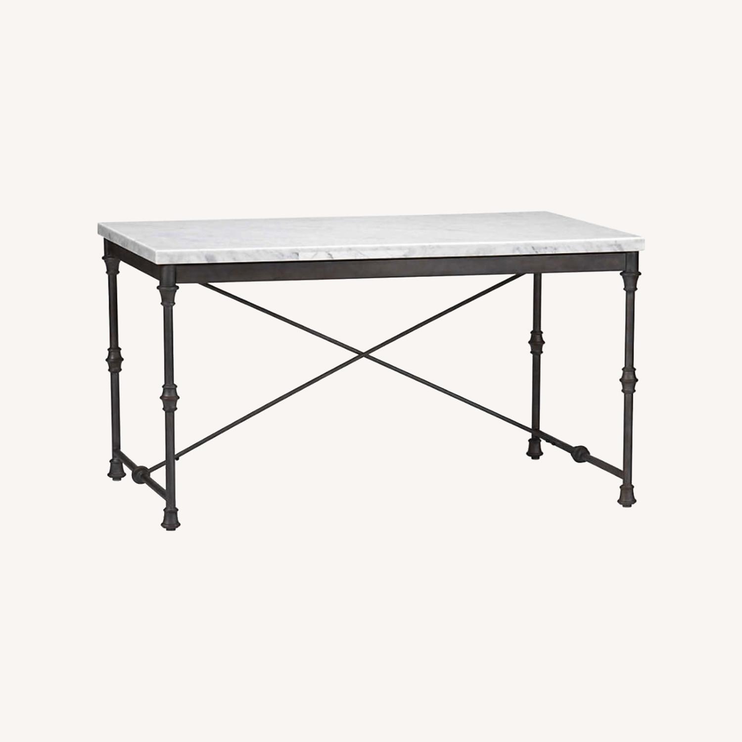 Crate & Barrel Marble Dining Table AptDeco