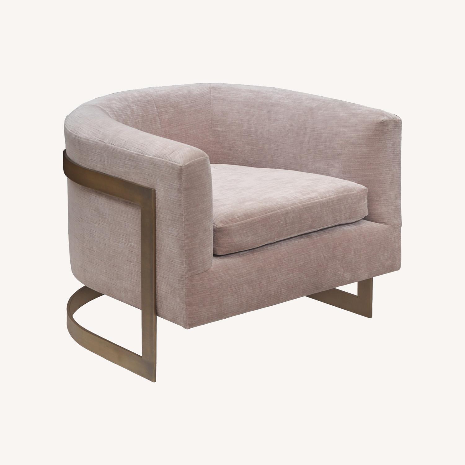 Pair of MCM Bucket Brass Chairs by Milo Baughman - image-0