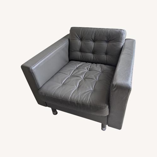 IKEA Tan Leather Armchair AptDeco