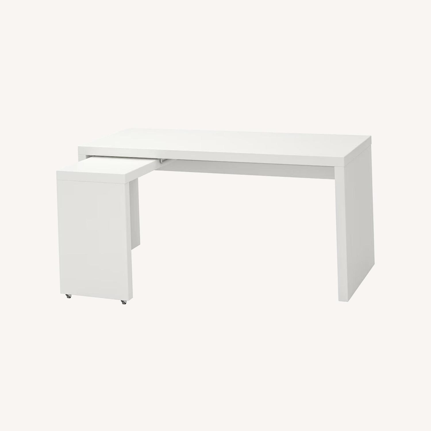 MALM Desk with Pull Out Panel White AptDeco