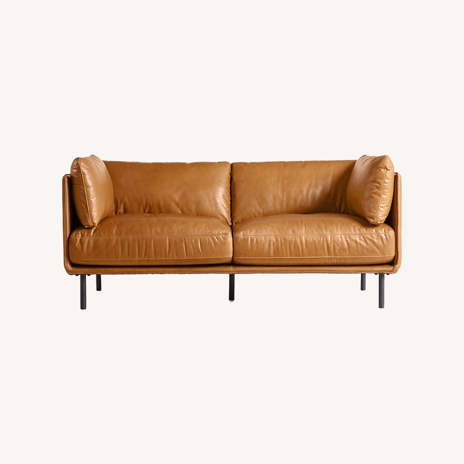 Crate & Barrel Wells Leather Sofa - image-0