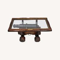 Coffee Table Hand Crafted Wood Base -One of a Kind