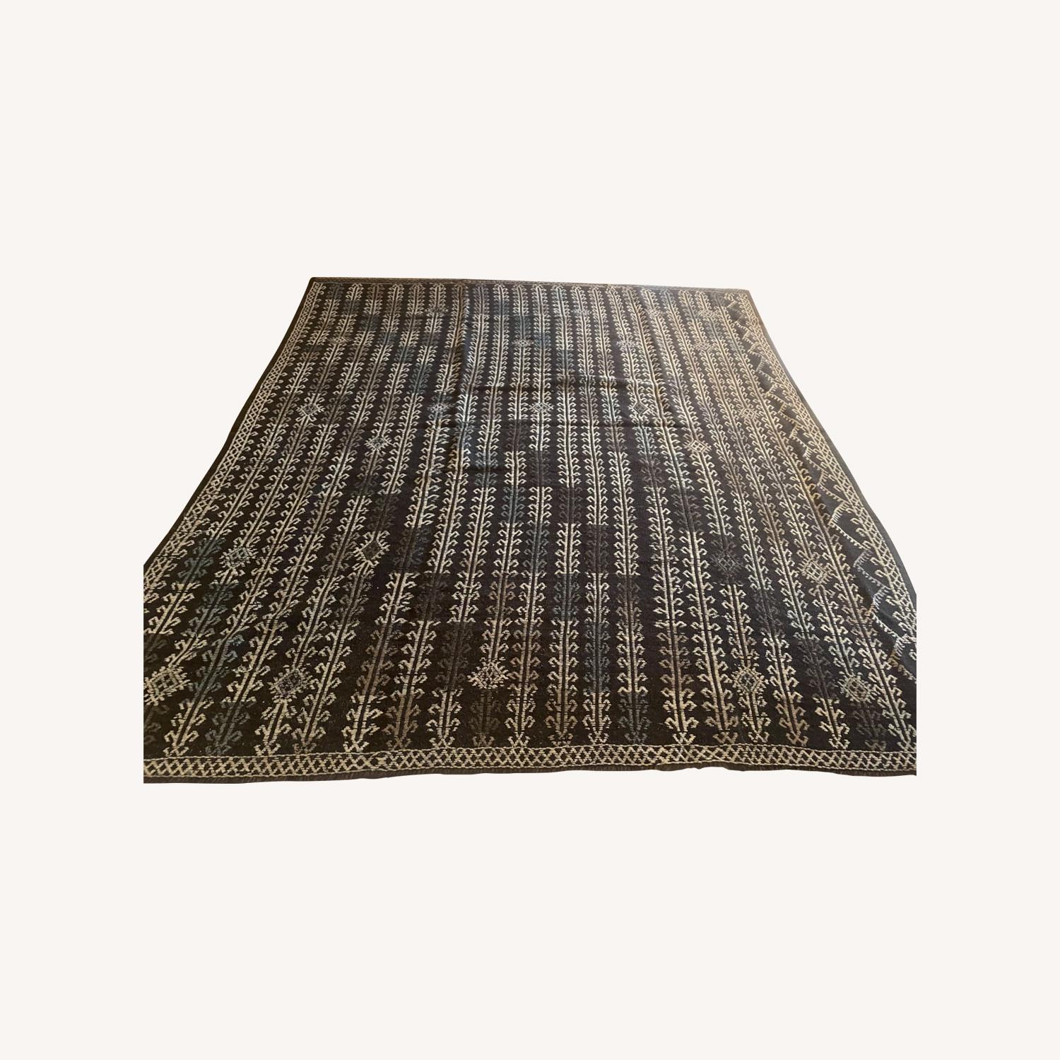 Stunning Dark Navy Woven Turkish Rug - image-0