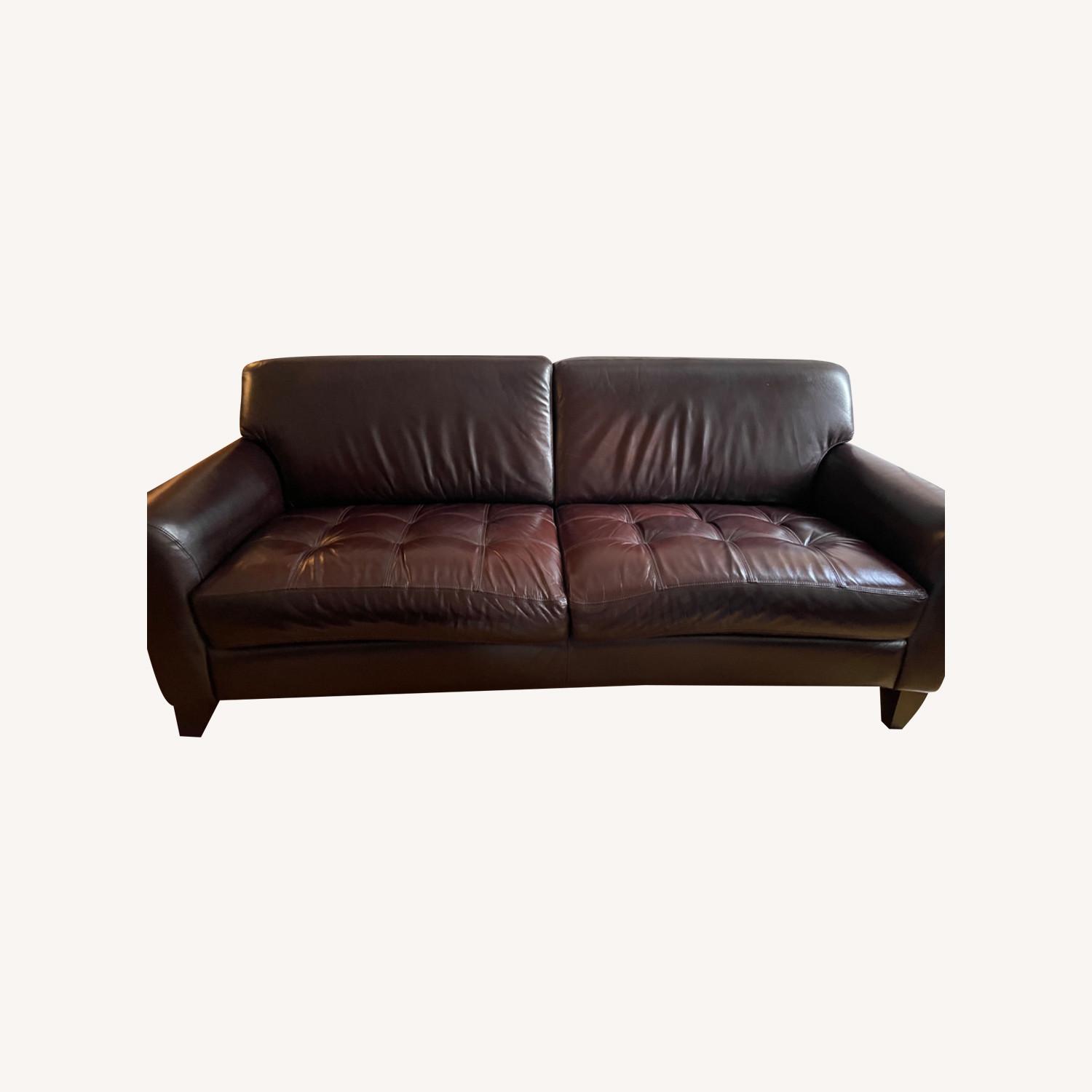 Macy's Leather Sofa - image-0