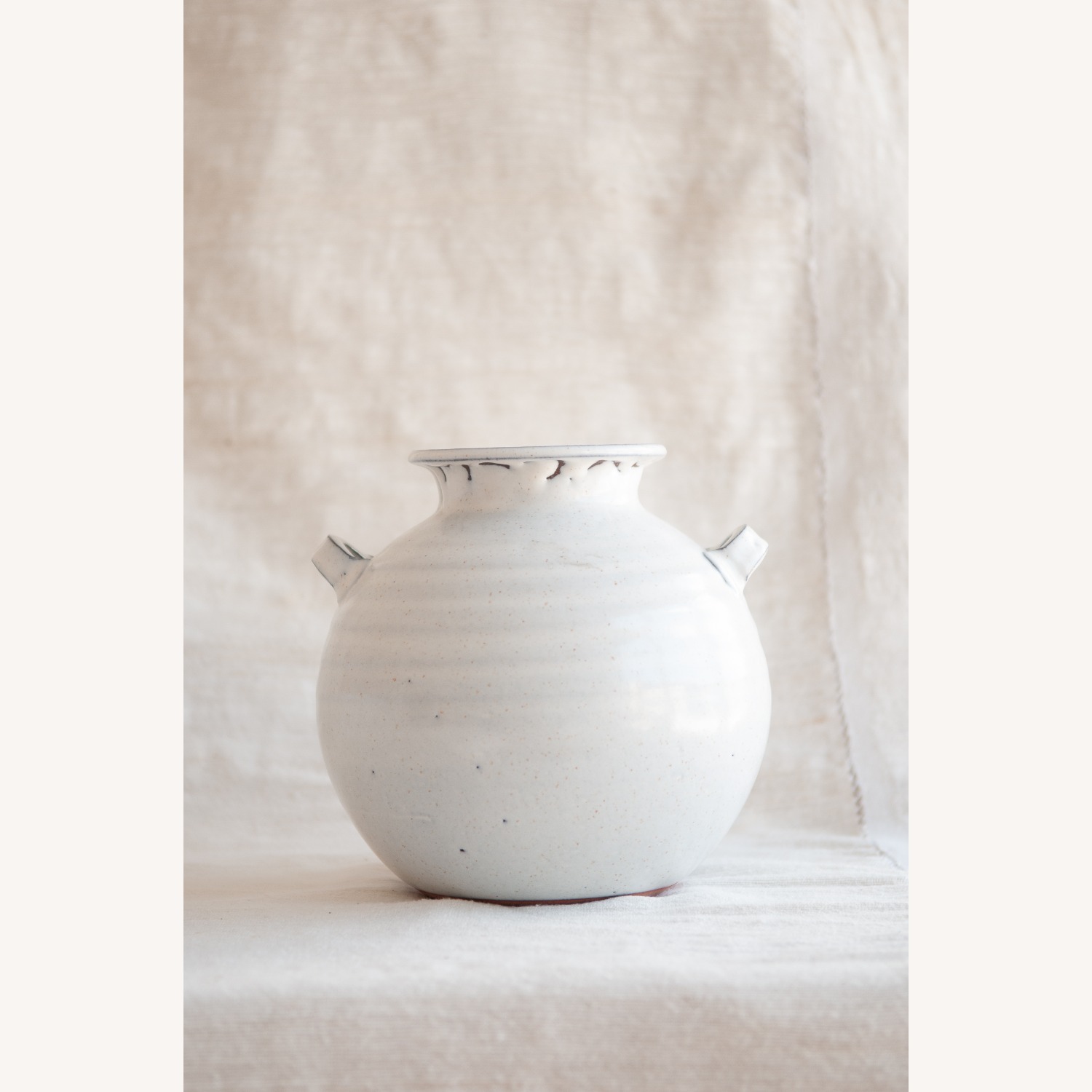Large White Japandi Vase - image-7