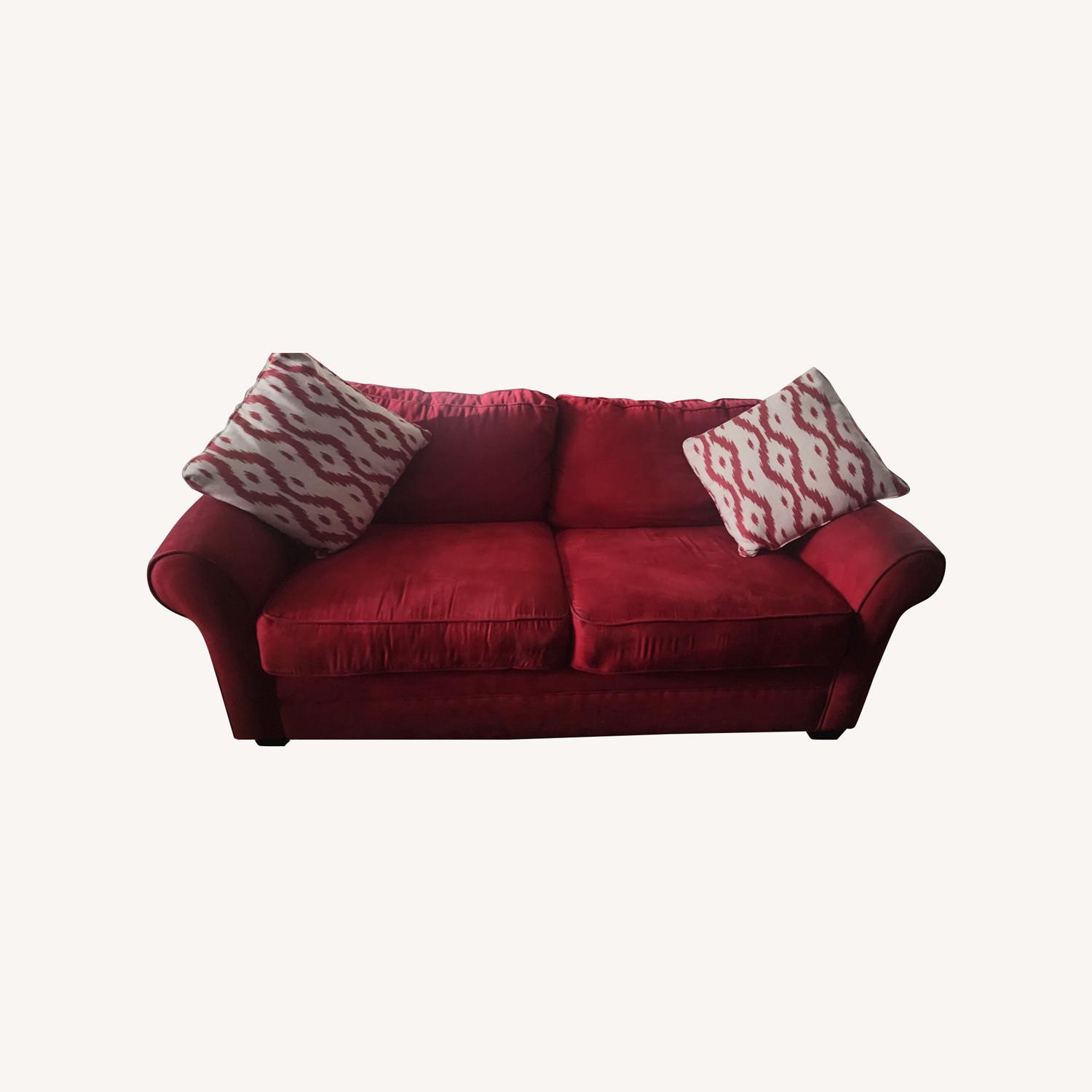 Cindy Crawford Red Loveseat With 2 Cushions AptDeco