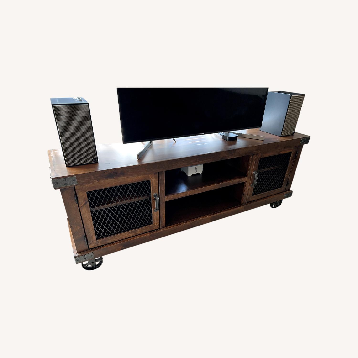 Industrial 2 Door 74" Console with Casters - image-0