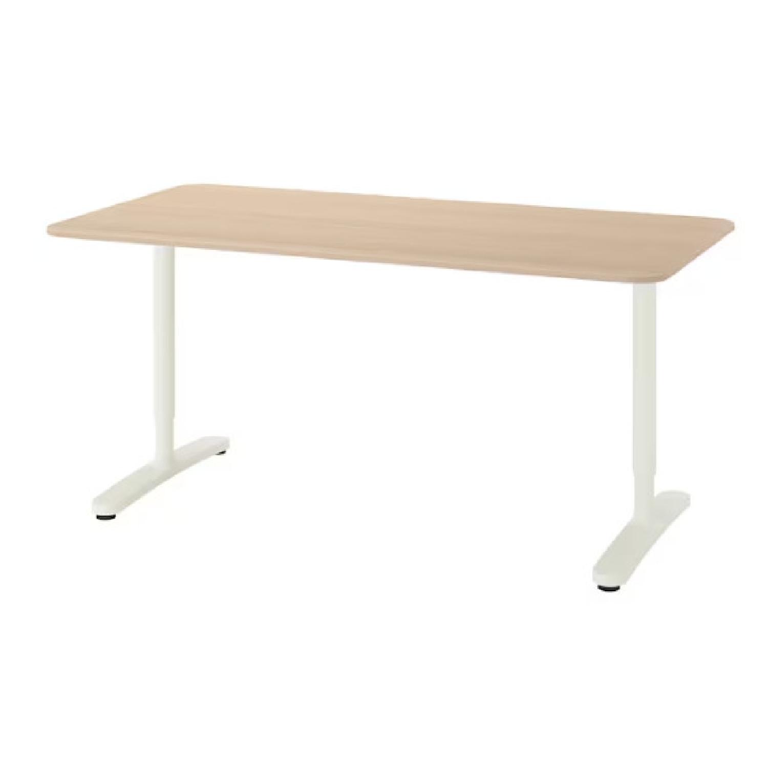 IKEA BEKANT Desk, White Stained Oak Veneer/White - image-4
