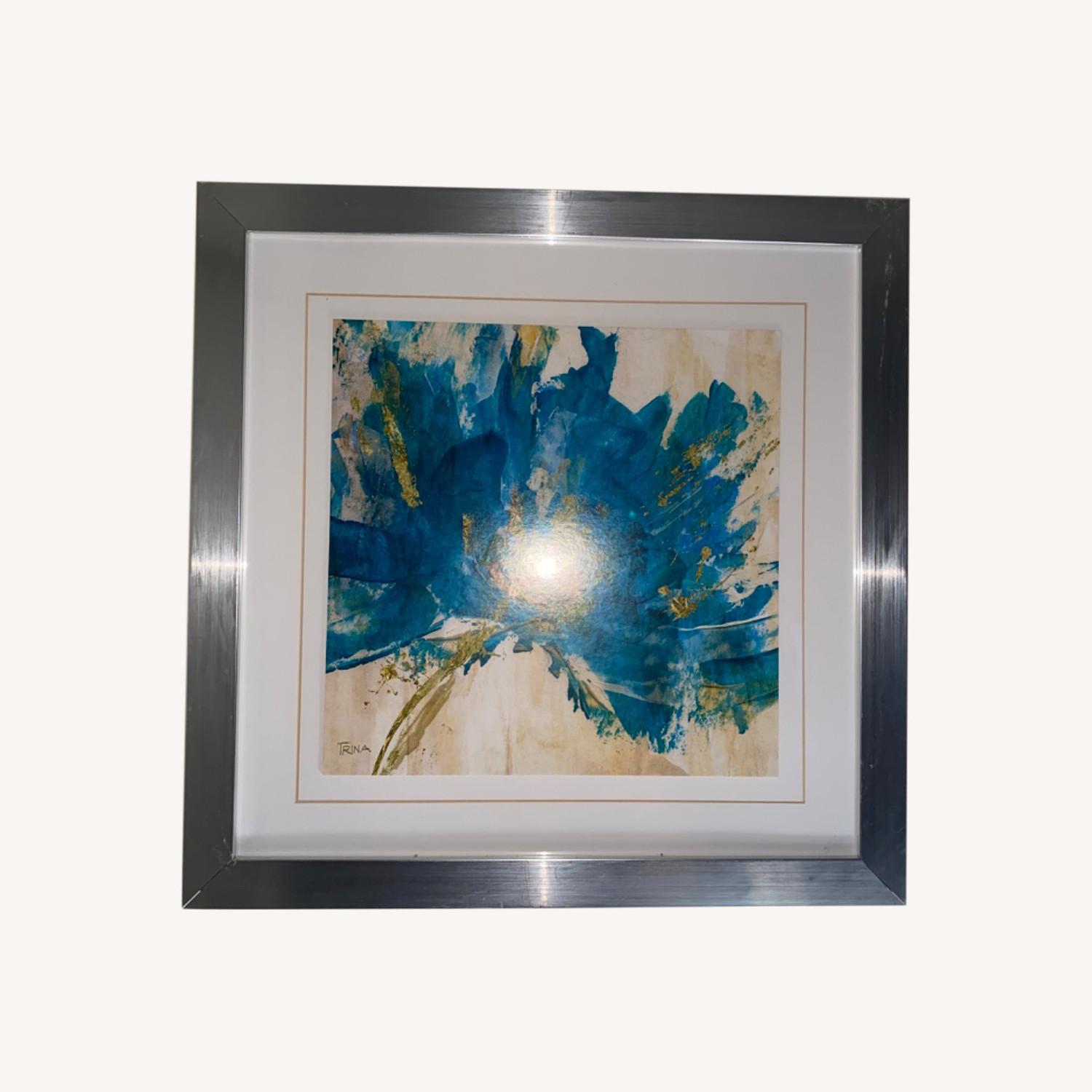 Blue Flower Wall Art AptDeco