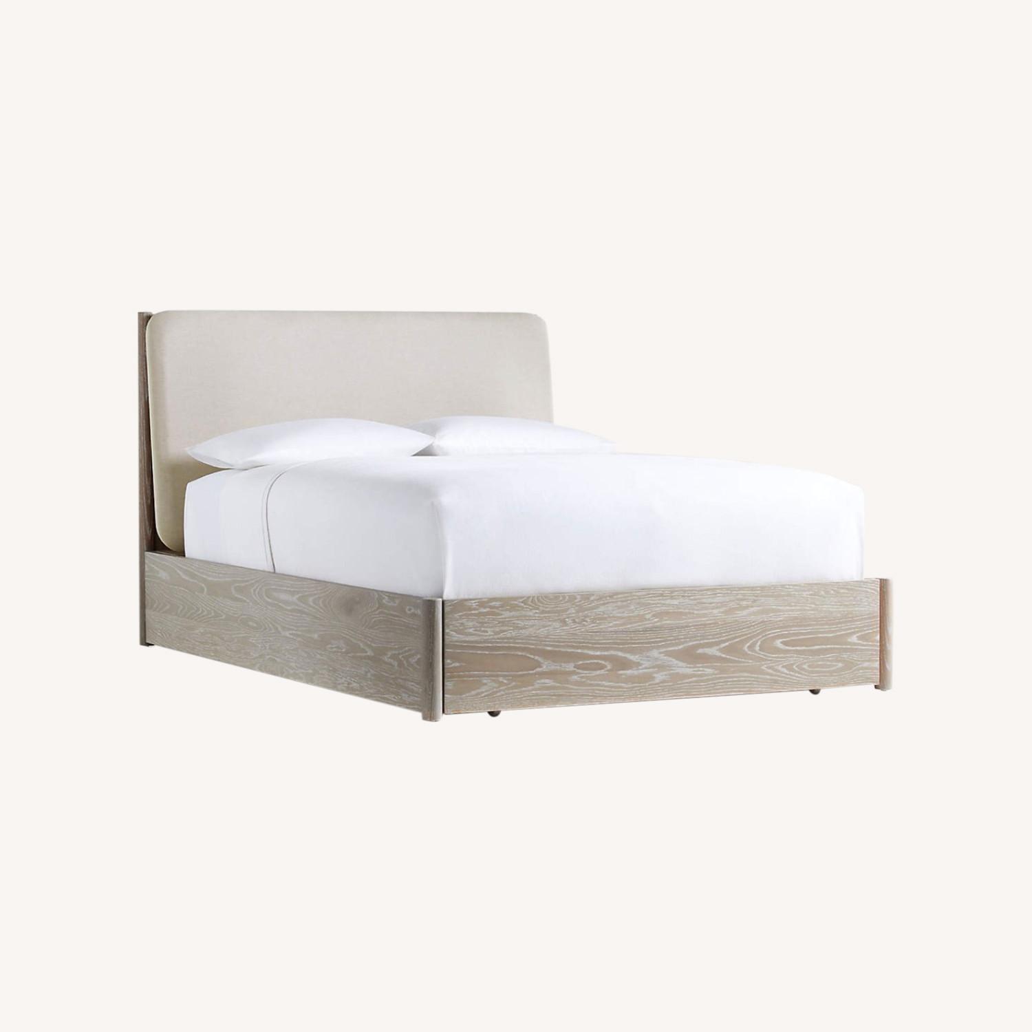Crate & Barrel White Oak King Platform Storage Bed - image-0