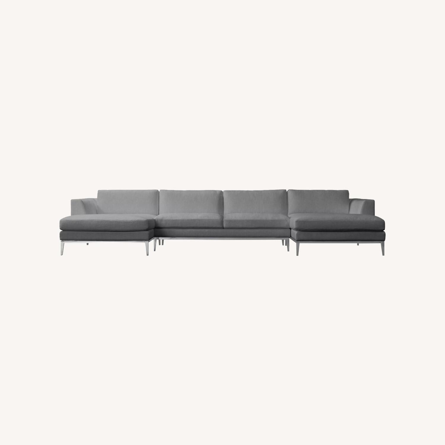 Italia Taper 3 Piece Sectional U Shaped Sofa - image-0