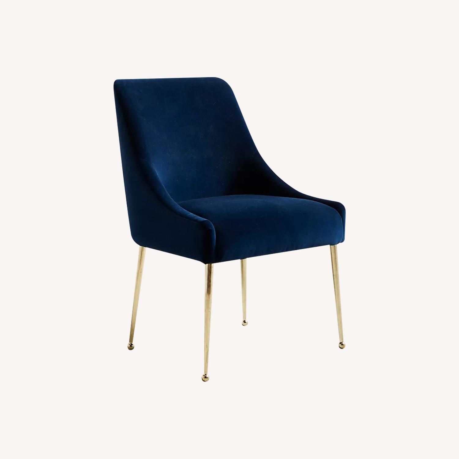 Anthropologie Navy Velvet Elowen Chairs (Set of 2) - image-0