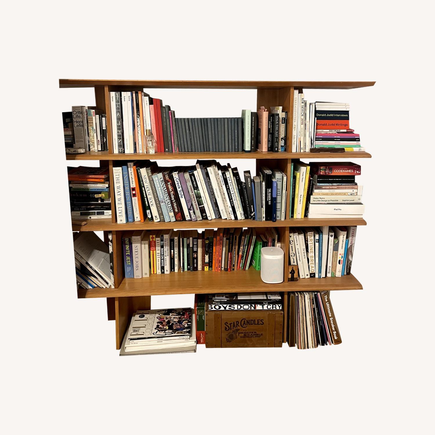 Mid Century Style Teak Veneer Bookshelf AptDeco