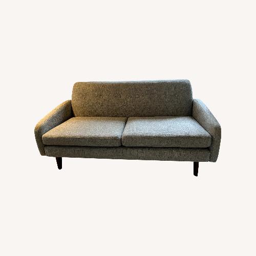 West Elm Jackson Sectional Couch in Marled Microfiber Heather Gray